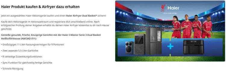 MediaMarkt: Gratis Airfryer beim Kauf eines Haier Produkts