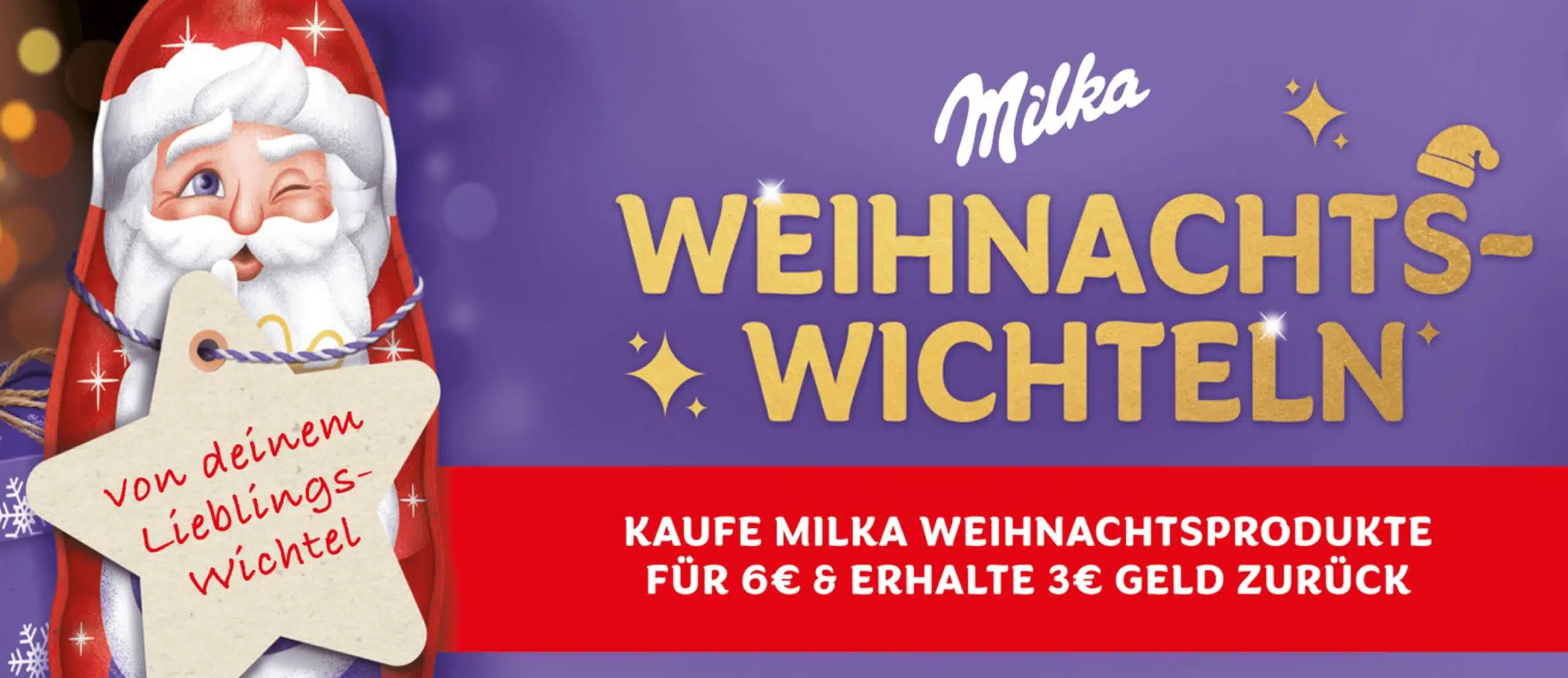 Banner der Milka Weihnachts-Wichteln-Aktion