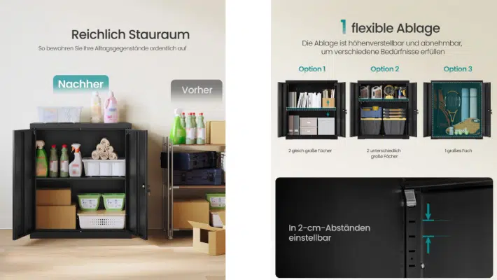Songmics abschließbarer Aktenschrank mit 2 Türen