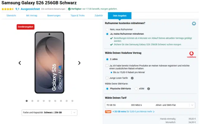Samsung Galaxy S26 Handytarif