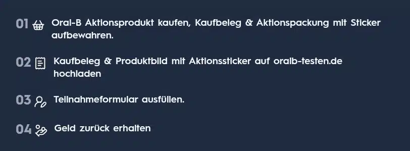 Oral-B gratis testen Aktion: Anleitung in vier Schritten