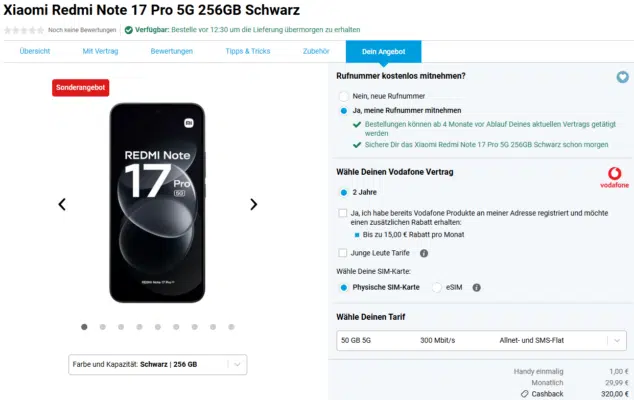 Xiaomi Redmi Note 17 Pro Handyvertrag