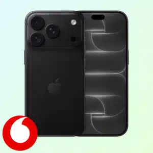 iPhone 18 Pro in Schwarz, unten links Vodafone-Logo