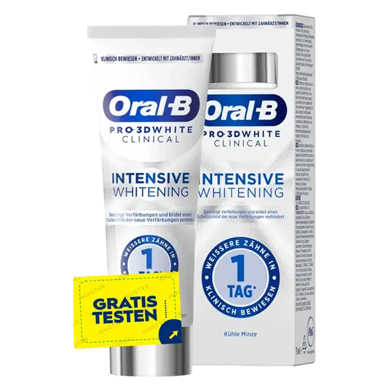 Oral-B gratis testen: Abbildung des Aktionsprodukts mit gelbem