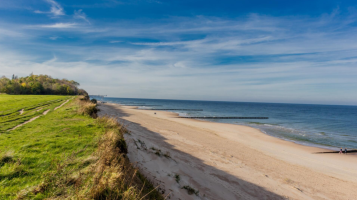 Sandstrand und Steilküste an der polnischen Ostsee