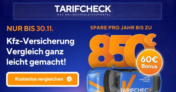 Tarifcheck/Check24: 60€ Bonus bei Kfz-Versicherung🤑