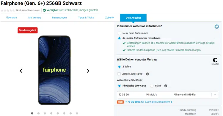 Fairphone 6+ Handytarif