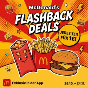 Quadratisches Bild: McDonald's Flashback Deals - jedes Teil für 1€