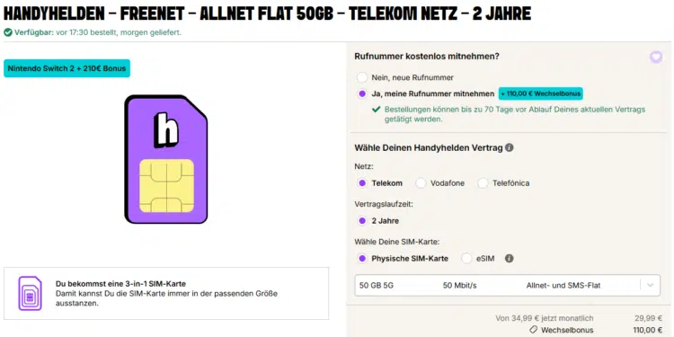 Nintendo Switch 2 Handytarif