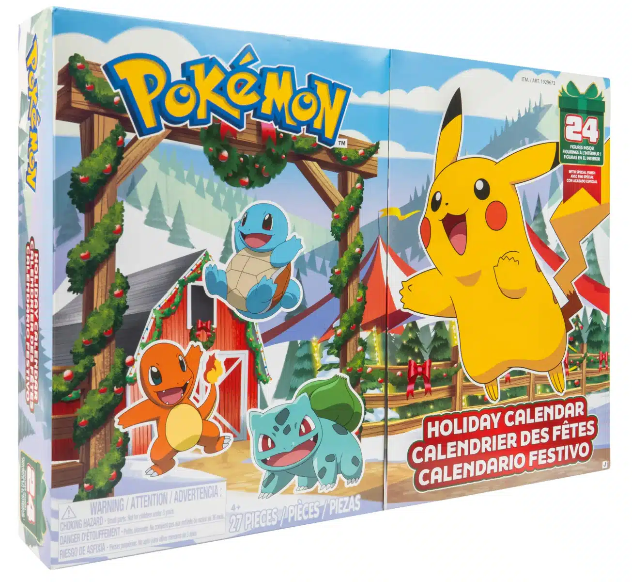 Verpackung vom Pokémon Adventskalender 2026 inkl. 19 besonderen Battle Figuren & 5 Accessoires