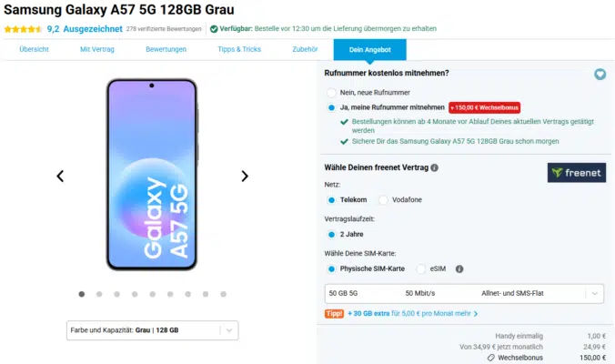Samsung Galaxy A57 Handytarif
