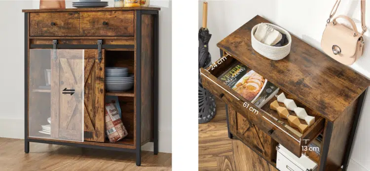 Vasagle Beistellschrank mit Schublade Industriestil