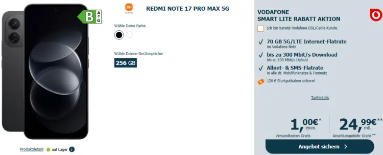 Xiaomi Redmi Note 17 Pro Max 5G Handytarif