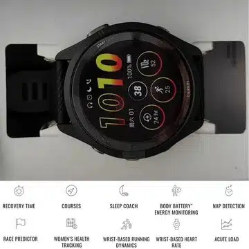 Garmin Forerunner 265 Zifferblatt und Trainingsfunktionen