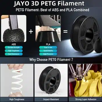 JAYO PETG-Filament: Eigenschaften im Vergleich zu PLA und ABS