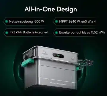 Zendure SolarFlow 800 Pro 2 All-in-One-Speicher mit Anschlüssen