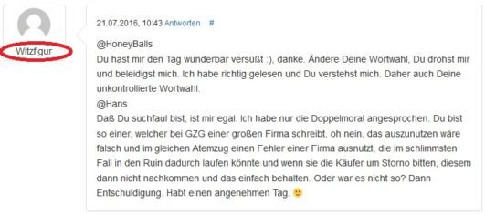 Anhang zu Kommentar von HoneyBalls