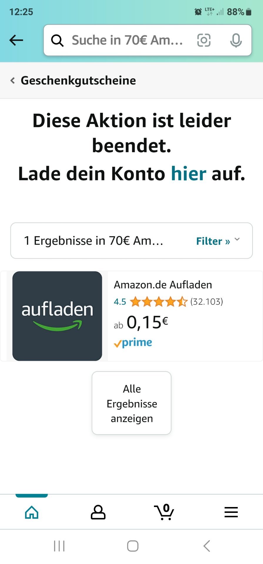 Konto erstmalig und mit mindestens 80€ aufladen = 8€ geschenkt