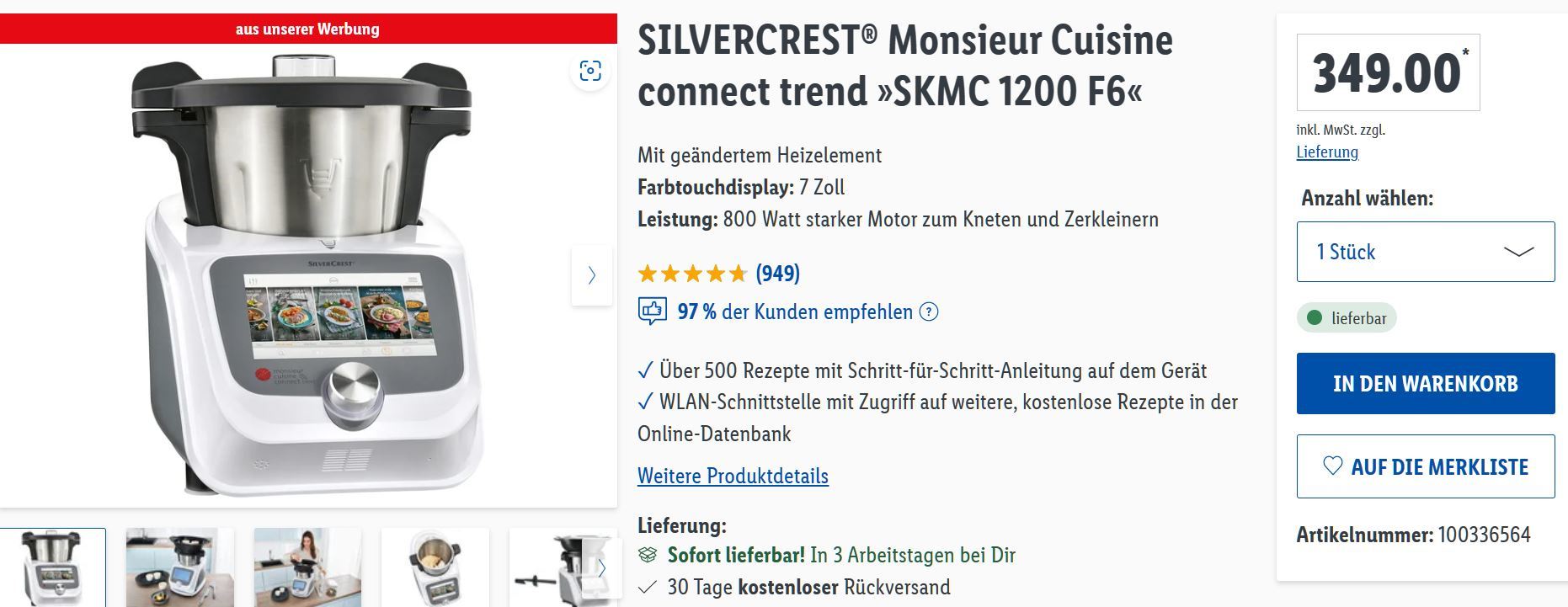 Cuisine bei trend connect Monsieur LIDL günstig