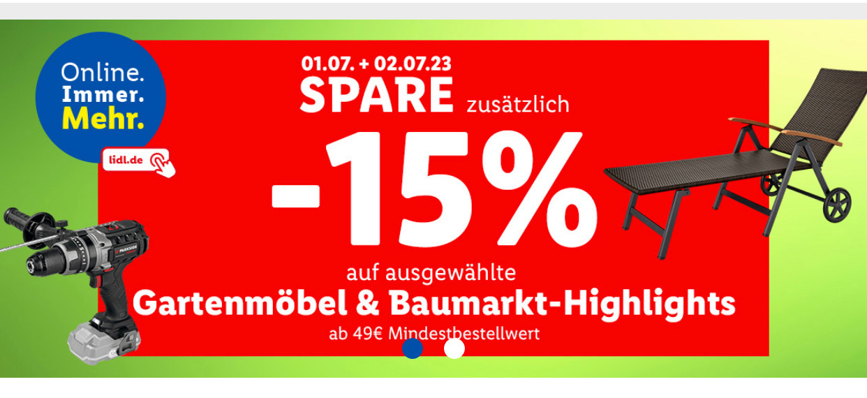 🌳 Lidl: | MBW Versand ohne gratis auf 20% + Gartenmöbel