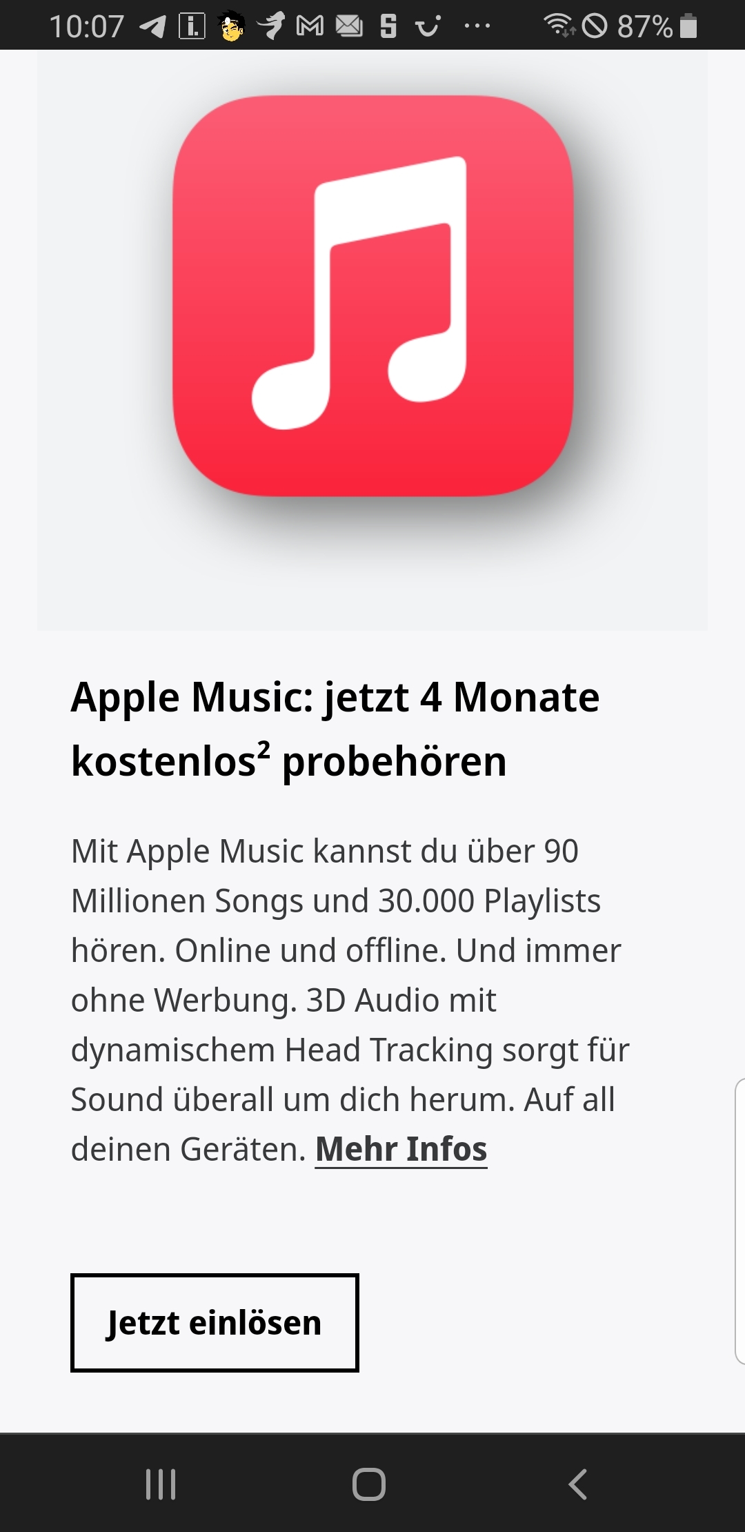 Verlängerte Apple-Probeabos