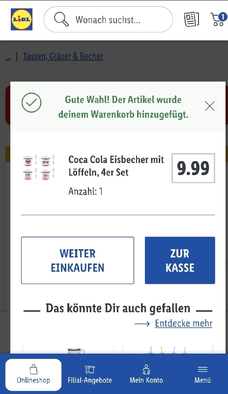😎 4er Set Coca Cola Eisbecher mit Löffeln für 5,99€