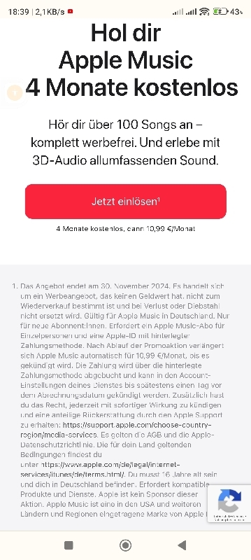 Apfelpage » Apple Music: 4 Monate gratis für Neukunden bei Media