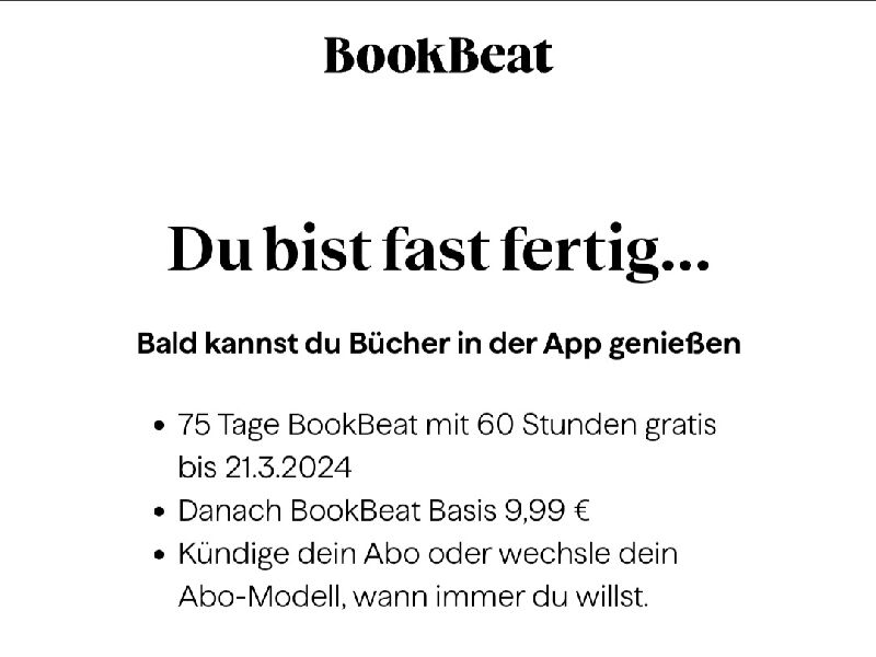 📚 BookBeat: Tage (ähnlich Audible) wie testen 60 gratis