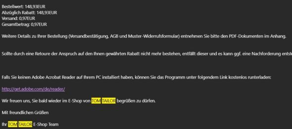Anhang zu Kommentar von MostWanted
