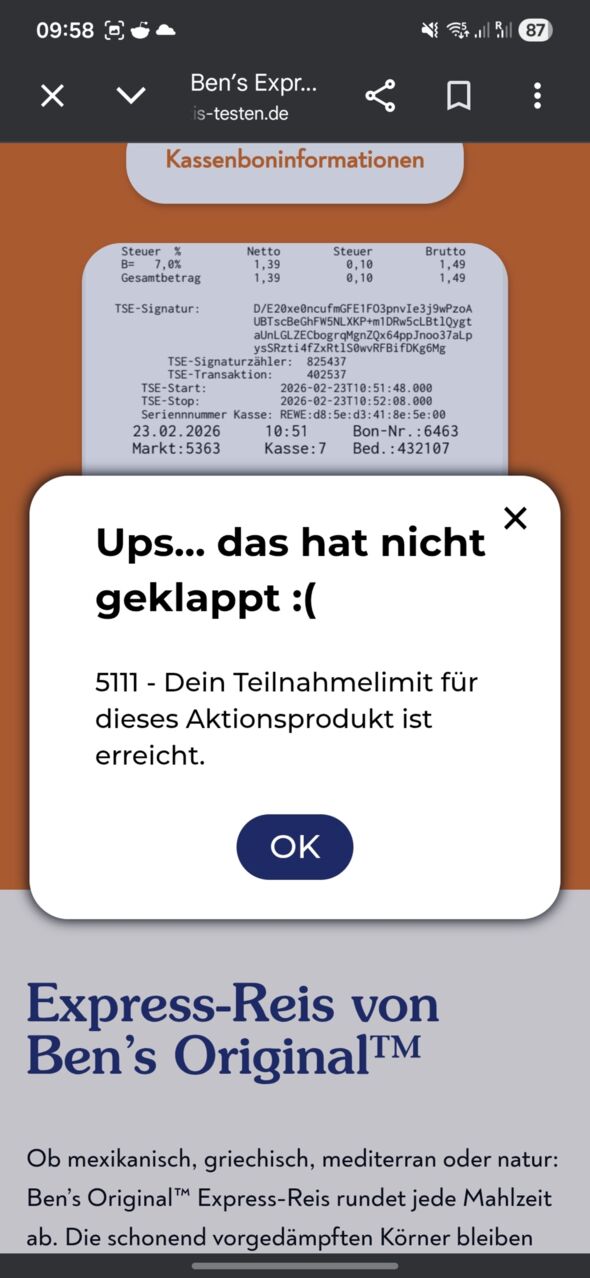 Anhang zu Kommentar von Dodson