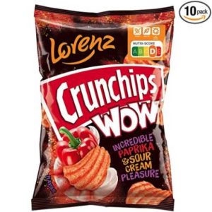[Prime] Lorenz Snack World Crunchips WOW Paprika &amp; Sour Cream (10 x 110 g)