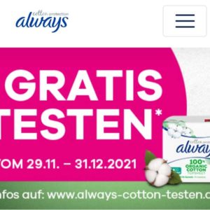 GRATIS Always Cotton Protection kostenlos testen - nur bei dm