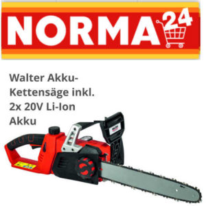 Walter Akku-Kettensäge inkl. 2x 20V Li-Ion Akku inkl. Ladegerät und Schwertschutz   für 128,95 inkl. Versand statt 169 €