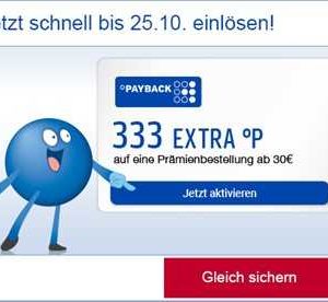 PayBack: 333 Extrapunkte bei Bestellung einer Prämie