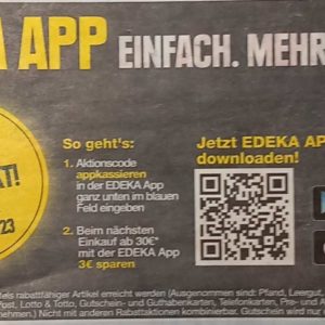 3 Euro Rabatt ab einem Einkaufswert von 30 Euro mit der Edeka App [Lokal Hannover-Minden]