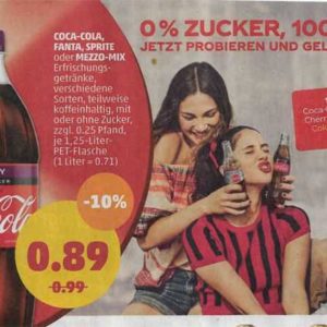 GRATIS: Coca Cola Zero Sugar, Cherry, Vanilla & Light taste 1,25L dank 100% Cashback bei Penny ab 13.05. - GzG