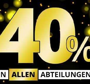 40% Rabatt in ALLEN Abteilungen geschenkt bei Höffner