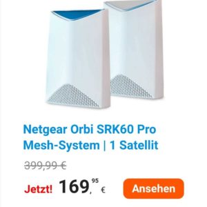 Ibood: Netgear Orbi SRK60 Pro Mesh-System für 175,90€ (statt 229€)