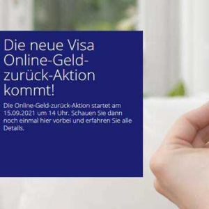 🤑 VISA-Online-Geld-zurück-Aktion - bis zu 10 € zurück auf Visa Onlinezahlungen