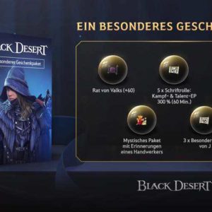 GRATIS "Black Desert – Ein besonderes Geschenkpaket" für Xbox + PlayStation bis 30.09.21 (DLC)
