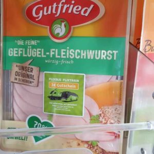 3€ Gutschein für Flixbus o. Flixtrain beim Kauf von Gutfried Wurst