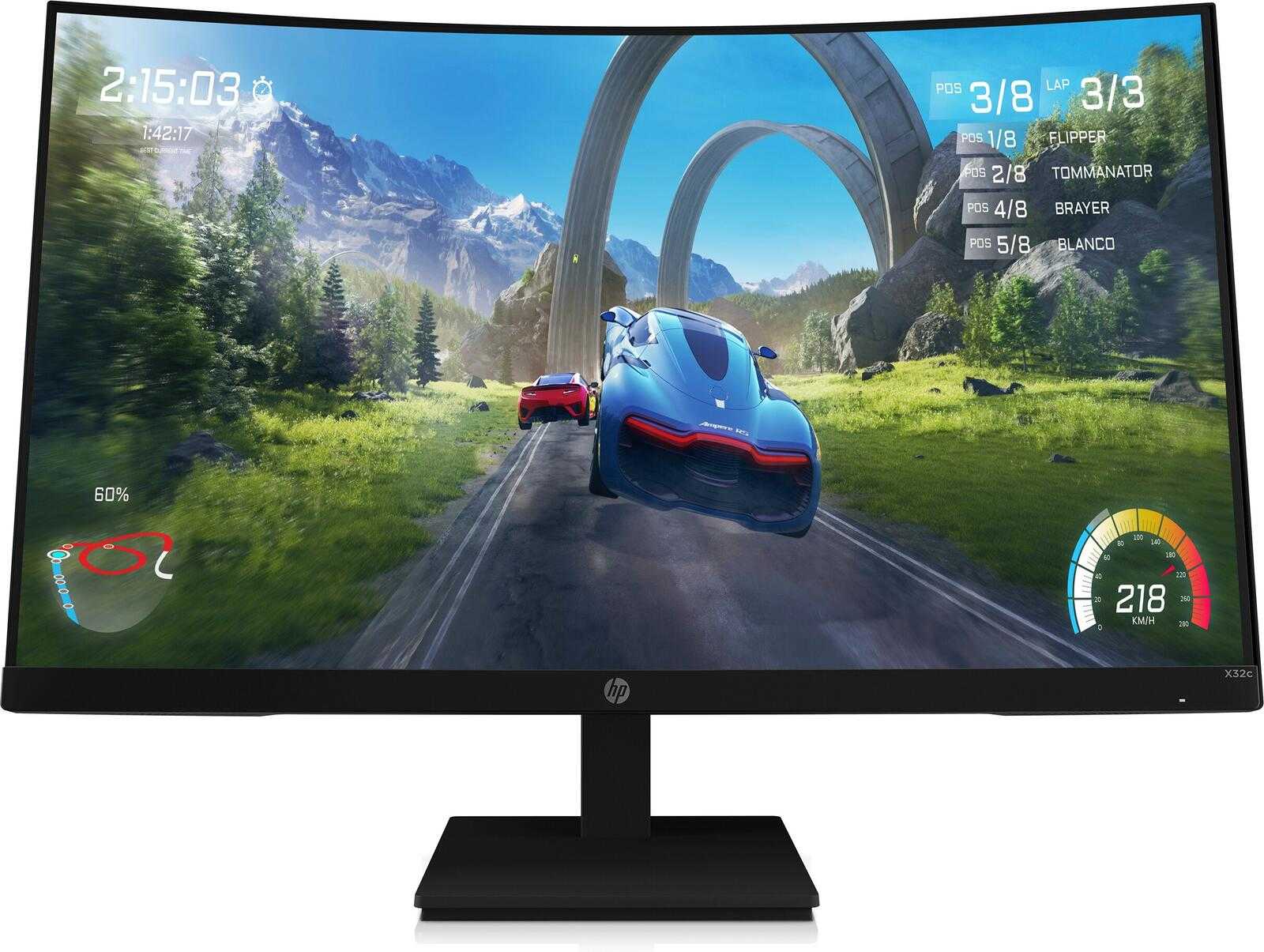 HP X32c Curved Gaming-Monitor 80cm (31,5 Zoll) Full HD, VA, 1ms, HDMI, DisplayPort, AMD FreeSync, 165Hz