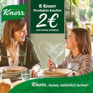8 Knorr Produkte kaufen - 2€ aufs Konto erhalten