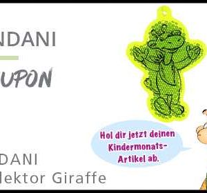 LINDANI Reflektor Giraffe kostenlos für Kinder zwischen 4 und 10 Jahren in LINDA Apotheken vor Ort