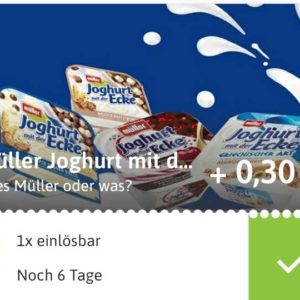 Müller Joghurt mit der Ecke gratis mit Reebate und Rewe