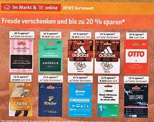 Rewe Kartenwelt Bis Zu 20 Sparen