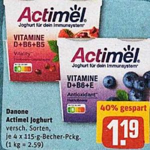 Rewe...Danone Actimel Joghurt für nur 69 Cent je 4 x 115 g Becher Packung.