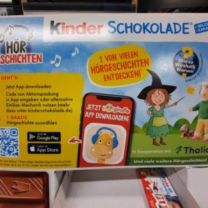Gratis Hörgeschichten beim Kauf von Kinderschokolade
