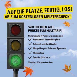 ⏰ Letzte Chance für ein GRATIS Kfz-Meistercheck bis zum 30.09.2022 kostenlos bei Vergölst