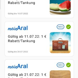 ⛽️ meinARAL-App: *3 x 1 Euro Rabatt* ab einer Tankmenge von 20 Litern.